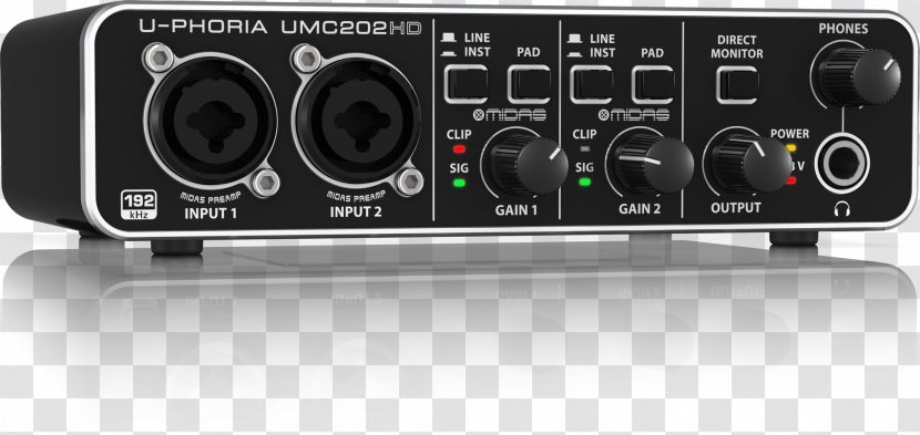 BEHRINGER U-PHORIA UMC404HD Sound Cards & Audio Adapters USB - Receiver Transparent PNG