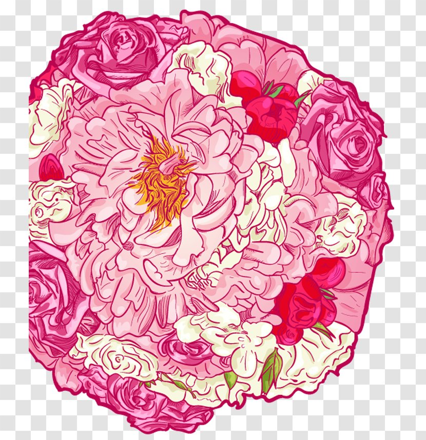 Garden Roses Floral Design Cut Flowers Cabbage Rose - Flora - Durazno Transparent PNG