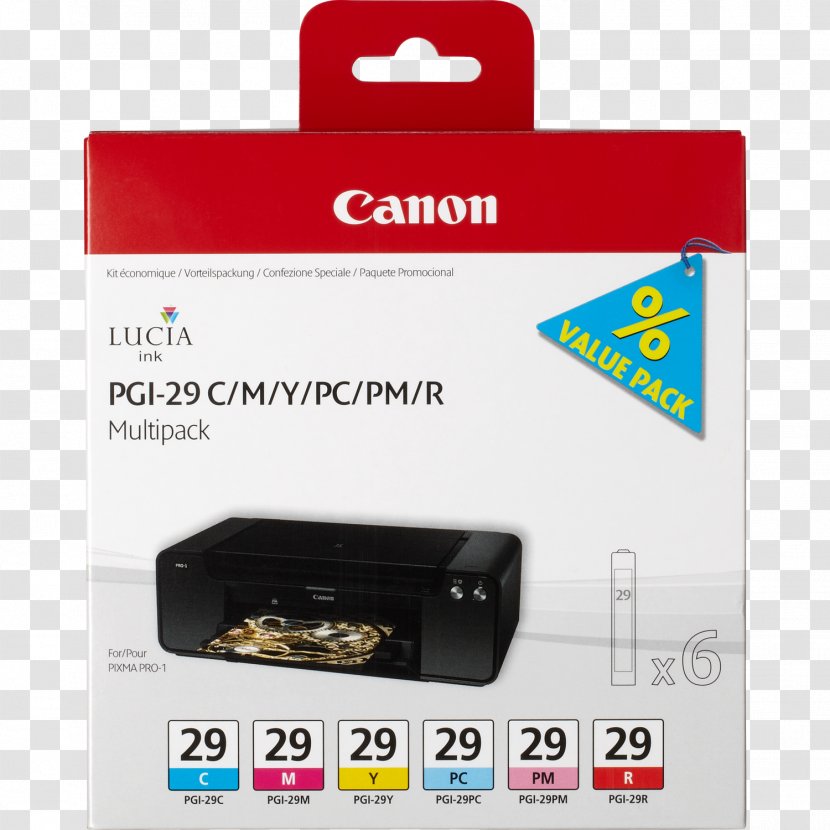 Canon PowerShot Pro1 Inkjet Printing Printer CMYK Color Model - Consumable - Multipack Transparent PNG