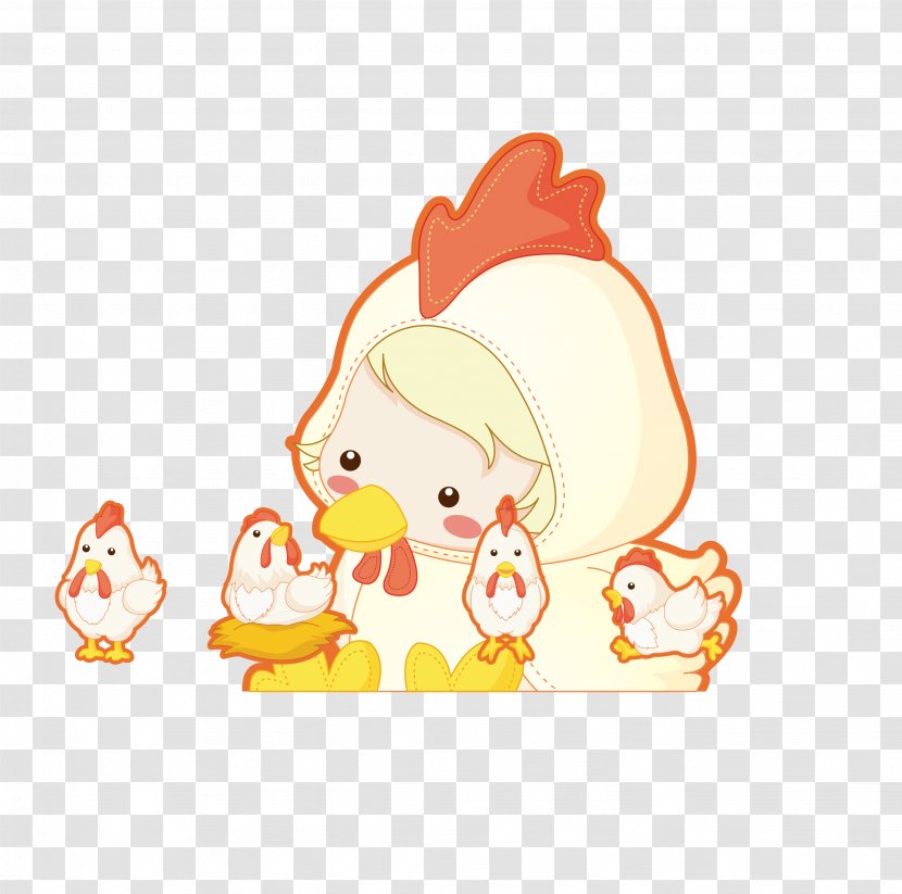 Chicken Cartoon Chinese Zodiac - Water Bird - Baby Transparent PNG
