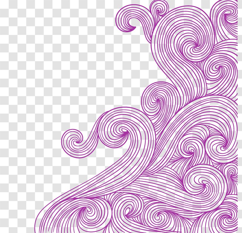 Wave - Lilac - Purple Fresh Decoration Pattern Transparent PNG