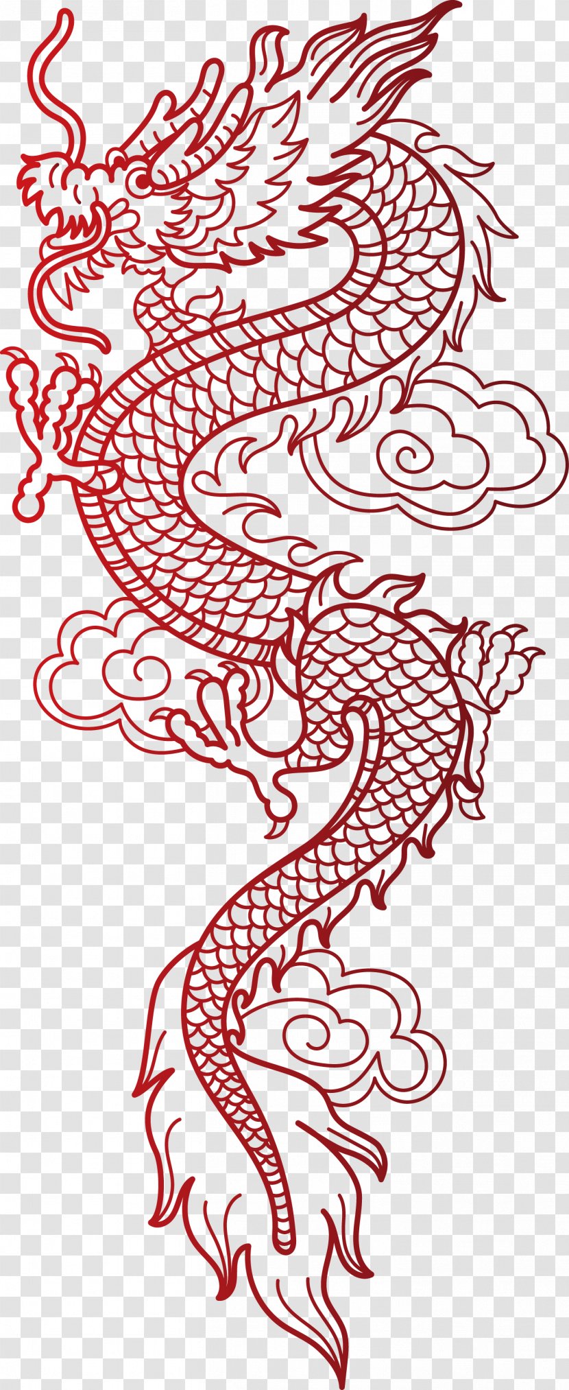 China Chinese Dragon Illustration - Silhouette - Hand-painted Totem Transparent PNG