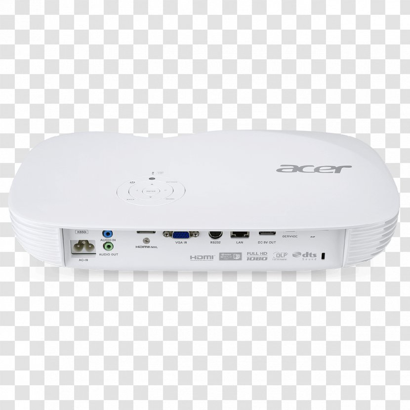 Wireless Access Points Acer K650i DLP 1080p LED Projector Multimedia Projectors Digital Light Processing - American National Standards Institute Transparent PNG