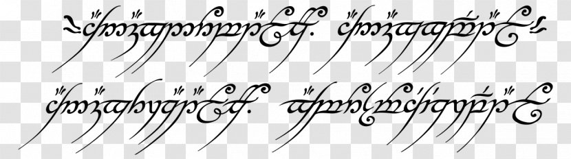 The Lord Of Rings Hobbit Sauron One Ring Black Speech - Handwriting Transparent PNG