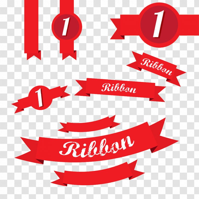 Ribbon Red Illustration - Brand - Creative Vector Material Transparent PNG