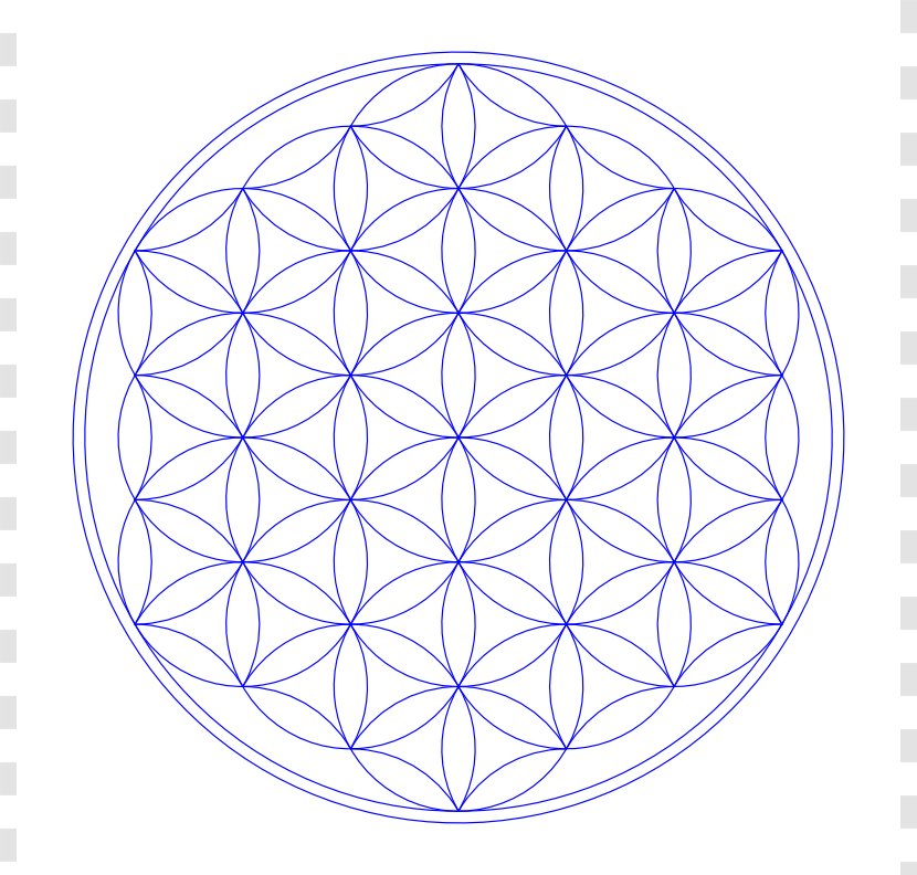 Overlapping Circles Grid Sacred Geometry Tree Of Life Mandala Metatron - Vector Transparent PNG