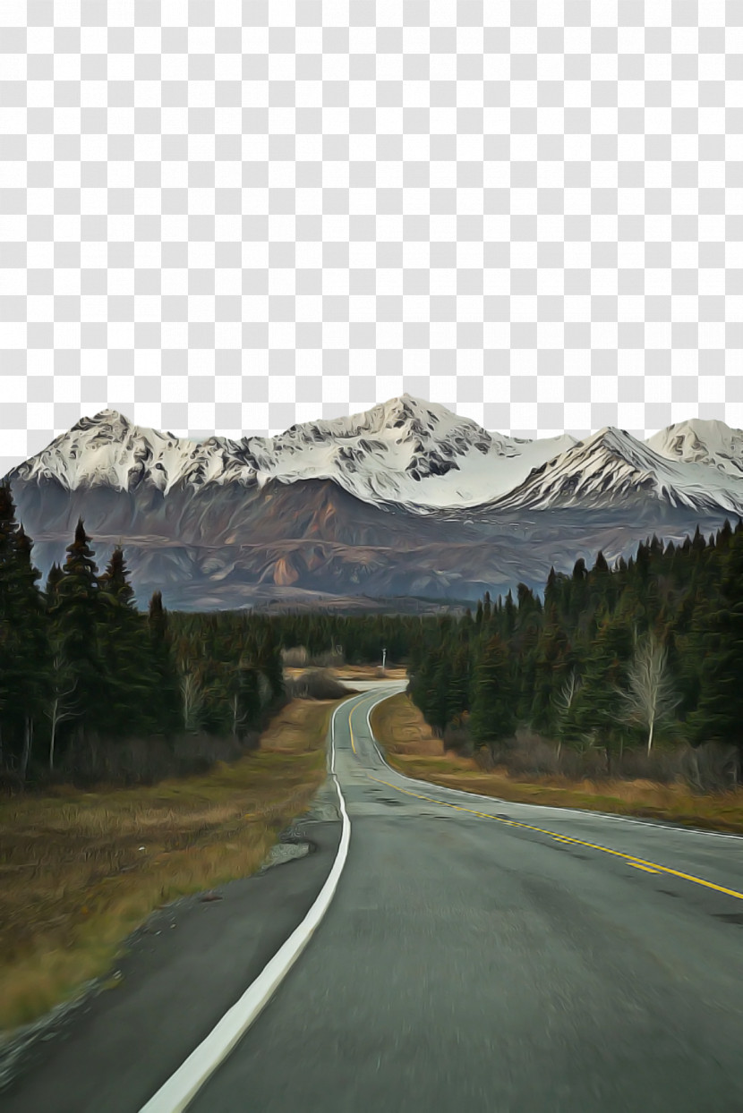 Alps Mountain Pass Car Road Trip Road Surface Transparent PNG