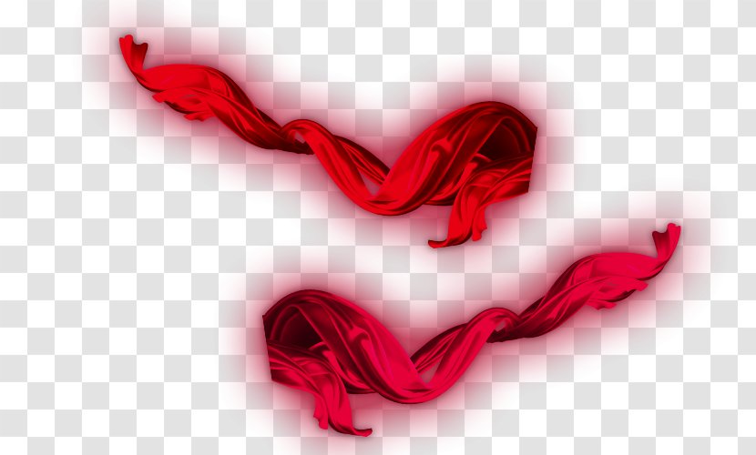 Red Festival Ribbon Silk Transparent PNG