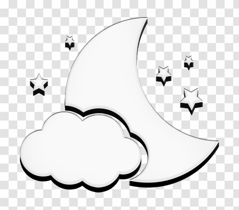 Night Symbol Of The Moon With A Cloud And Stars Icon Weather Icon Moon Icon Transparent PNG