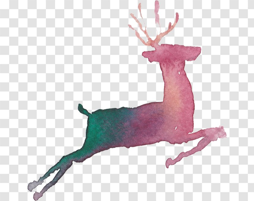 Reindeer Gazelle - Pxe8re Davids Deer - Painted Running Transparent PNG
