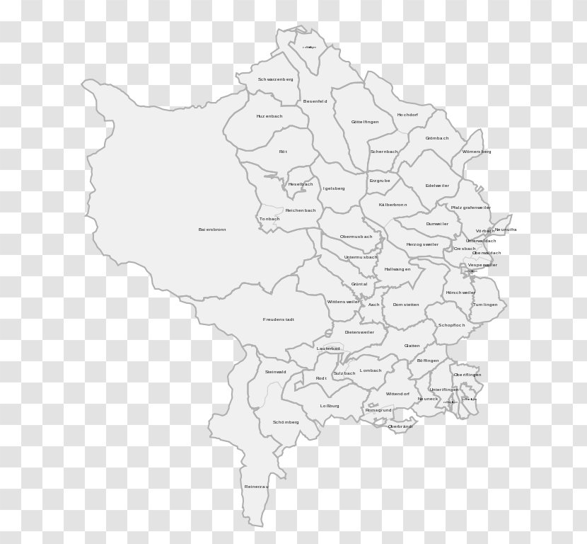 Oberamt Freudenstadt Dornstetten Map - Line Art Transparent PNG