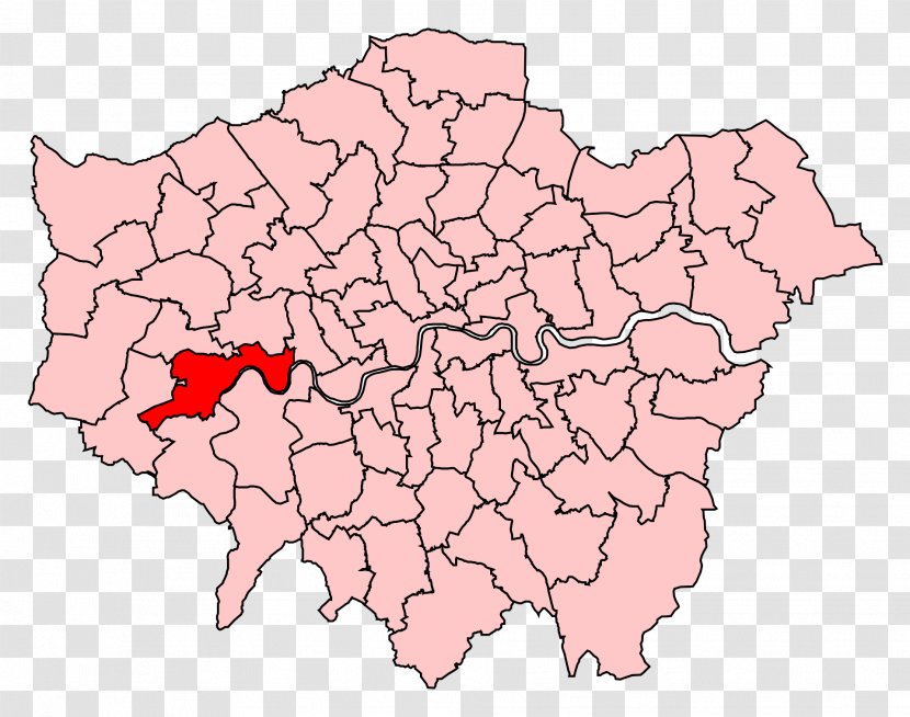 London Borough Of Hounslow Lewisham Feltham Hammersmith And Fulham Cities Westminster - Area - Map Transparent PNG