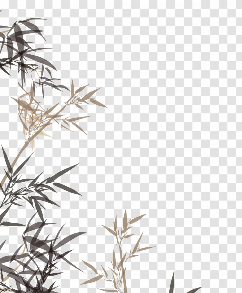 Bamboo Watercolor Painting Ink Wash - Twig Transparent PNG