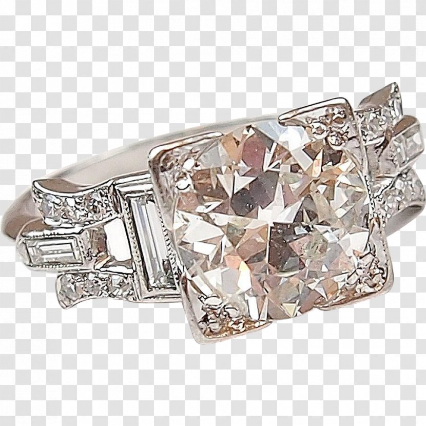 Engagement Ring Jewellery Art Deco Diamond Cut - Crystal Transparent PNG