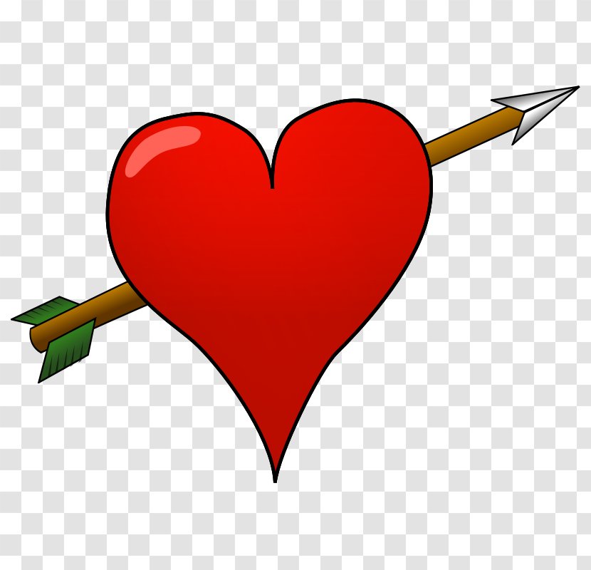 Heart Arrow Clip Art - Cartoon Transparent PNG
