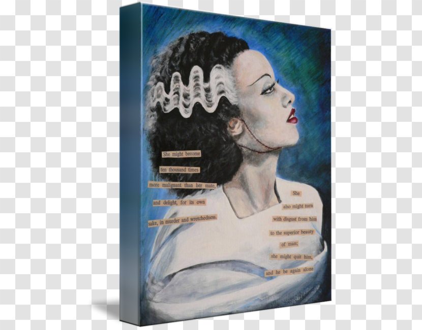 Bride Of Frankenstein Gallery Wrap Portrait Poster Canvas Transparent PNG