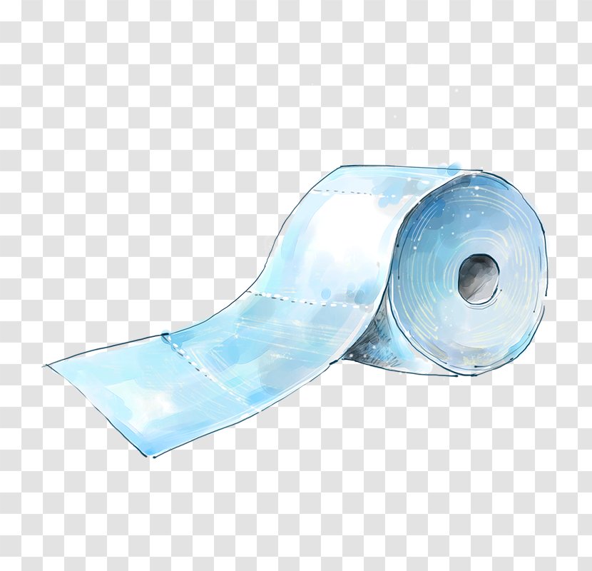 Toilet Paper Cartoon - Blue Transparent PNG