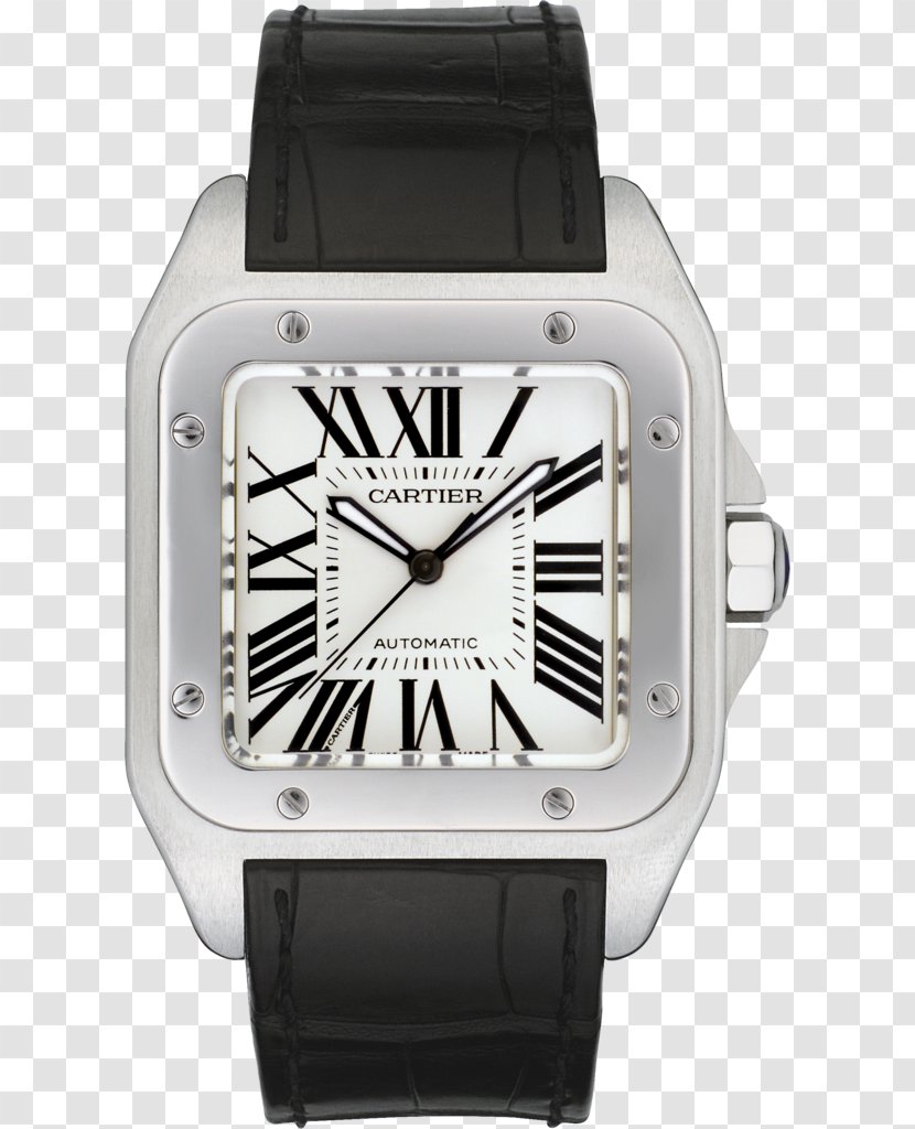 Cartier Santos 100 Automatic Watch Strap - Brand - Men Transparent PNG