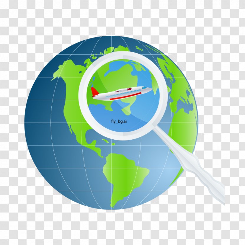 Airplane Illustration - Planet - Global Travel Transparent PNG