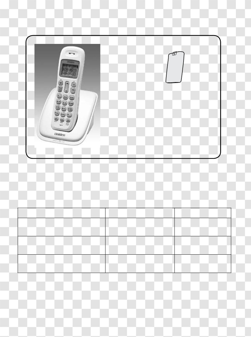 Cordless Telephone Uniden DECT 1363 - Text Messaging - Design Transparent PNG