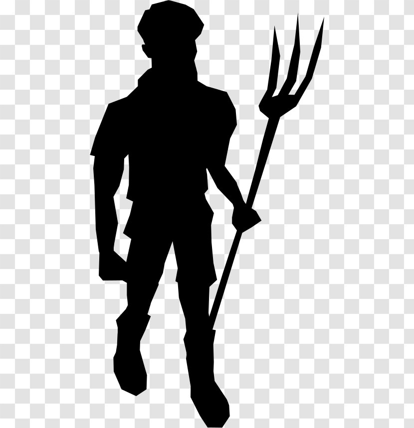 Clip Art Character Male Silhouette Tree - Shovel Transparent PNG