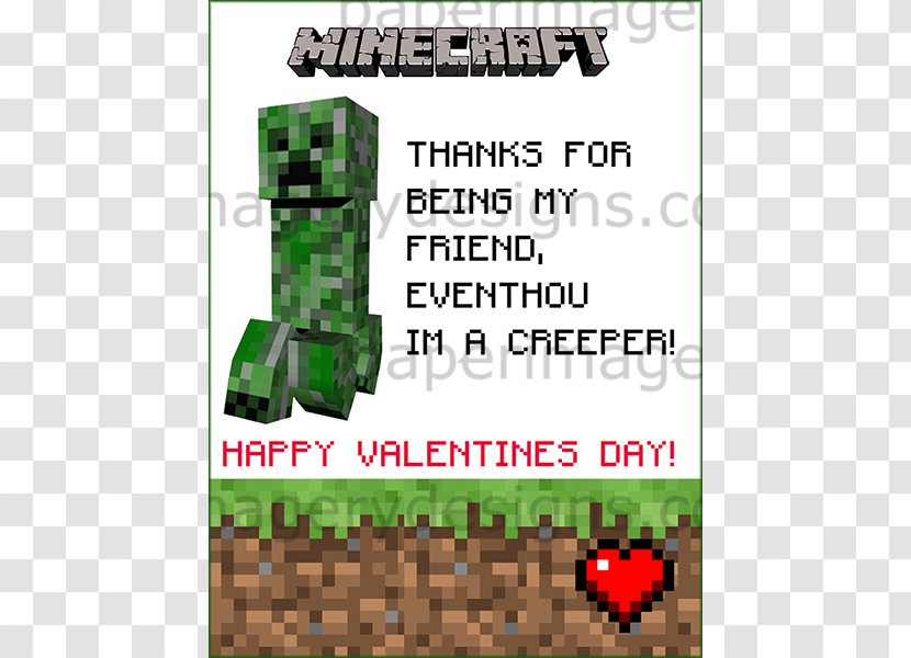 Minecraft Valentine's Day Greeting & Note Cards Paper Love Transparent PNG