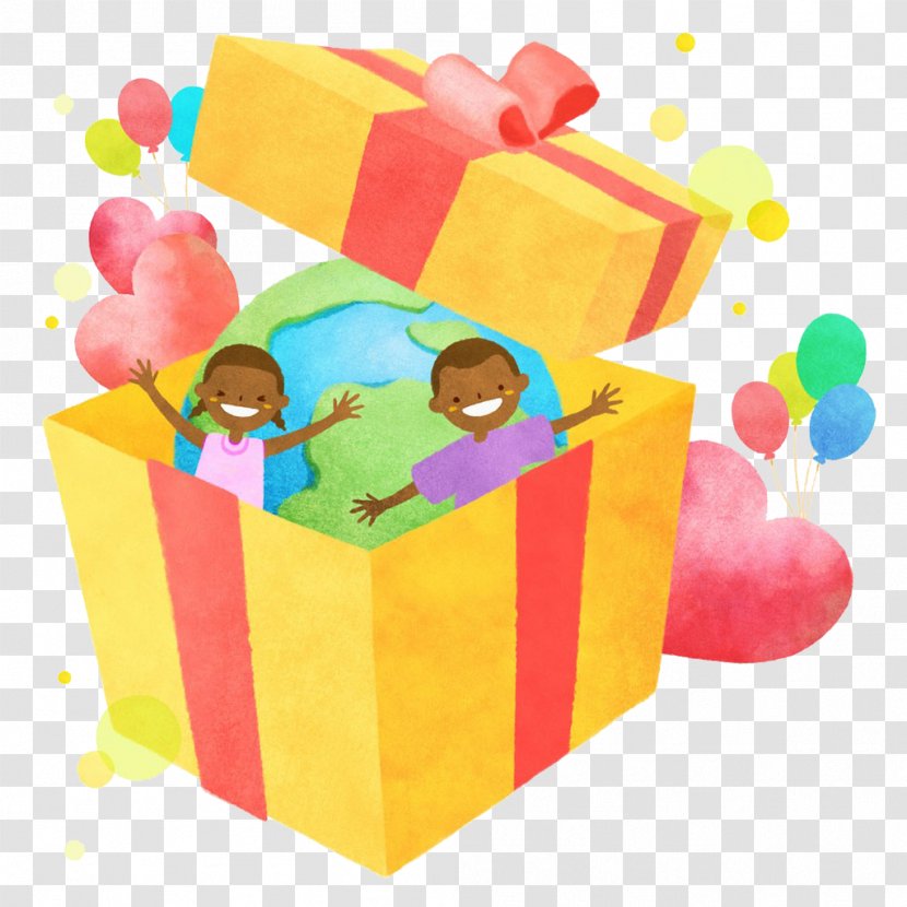 Child Download - Cartoon - The In Gift Box Transparent PNG
