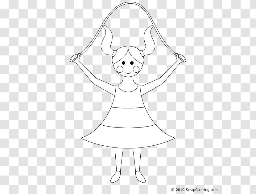 Clip Art /m/02csf Dress Drawing Line - Frame - Girl Jumping Rope Coloring Pages Transparent PNG