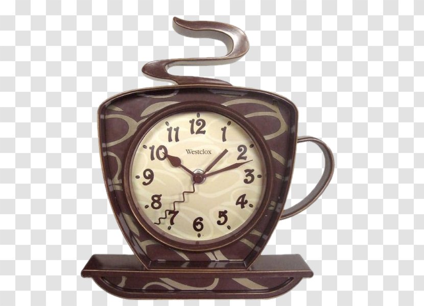 Coffee Cup Pendulum Clock Westclox - Shelf Transparent PNG