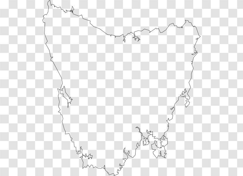 Tasmania Line Art Map Clip - Cartoon Transparent PNG