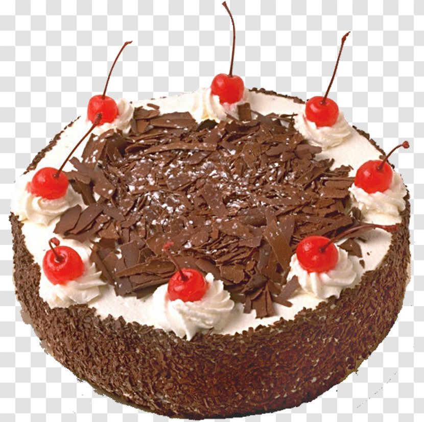 Black Forest Gateau Sponge Cake Chocolate Birthday Cupcake - Dessert Transparent PNG
