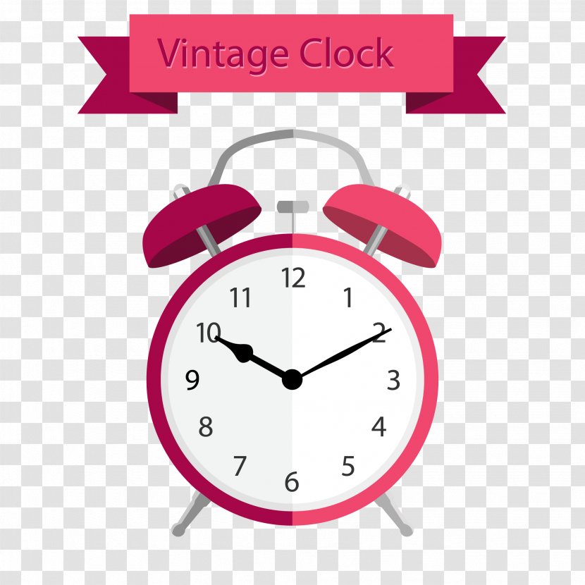 Drawing Stock Illustration - Art - Exquisite Red Alarm Clock Vector Material Transparent PNG