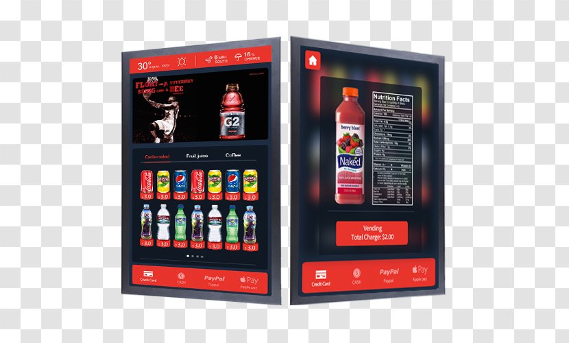 Vending Machines Display Device Touchscreen User Interface Interactivity - Refrigerator Transparent PNG