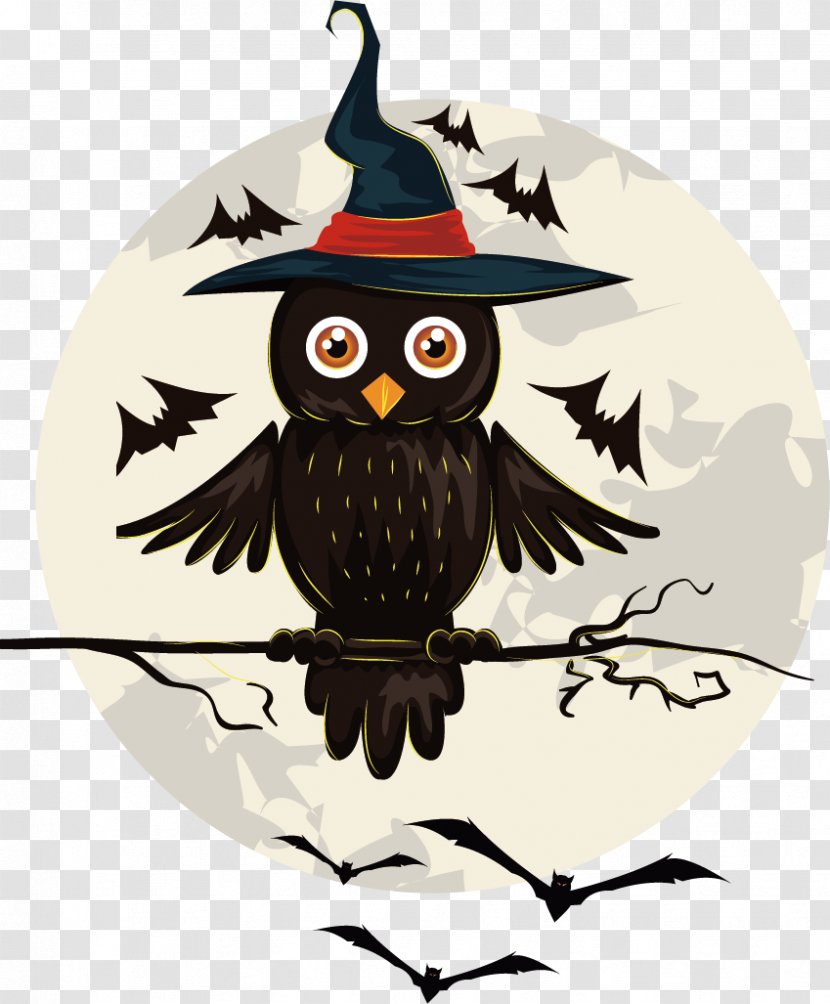 Owl Halloween Jack-o'-lantern Clip Art - Poster - Design Elements HALLOWEEN Transparent PNG