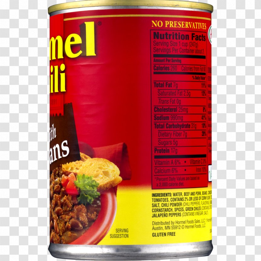 Chili Con Carne Vegetarian Cuisine Can Food Hormel - Frame - Beans Brands Transparent PNG
