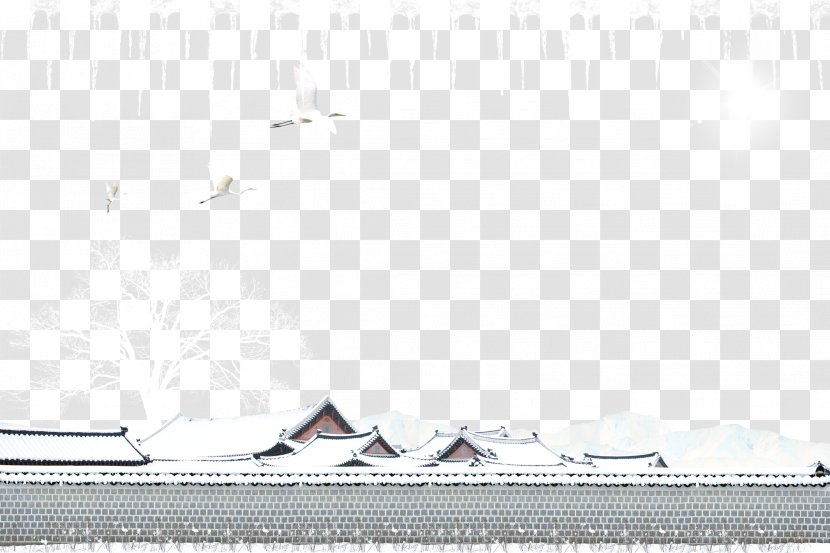 Christmas Black And White - Lights - Snow Walls Ancient Houses Transparent PNG
