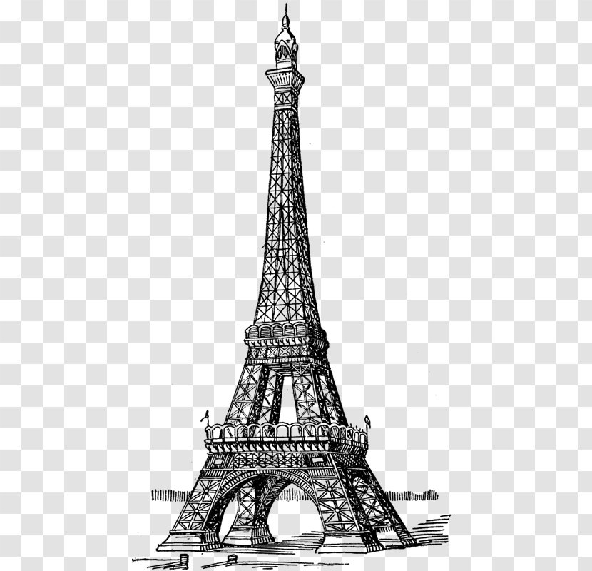 Eiffel Tower Drawing Coloring Book Notebook - Monochrome Photography - Tour Transparent PNG