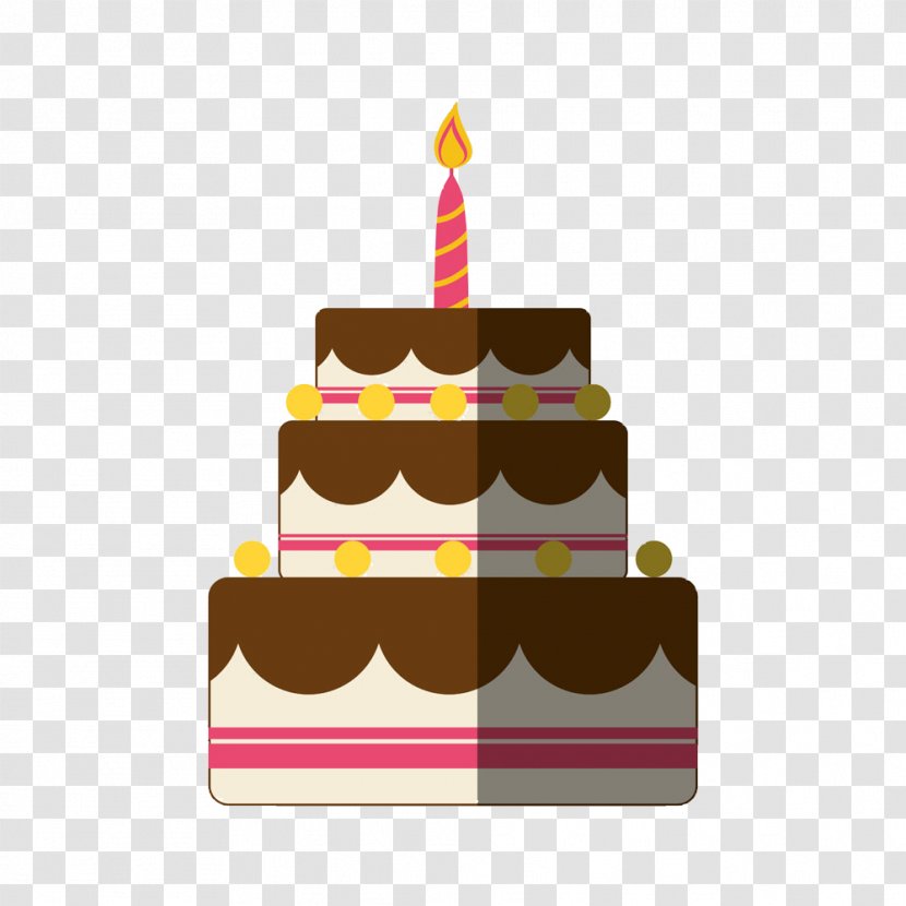 Birthday Cake Wedding Euclidean Vector - Food - Insert The Three-tier Candle Transparent PNG
