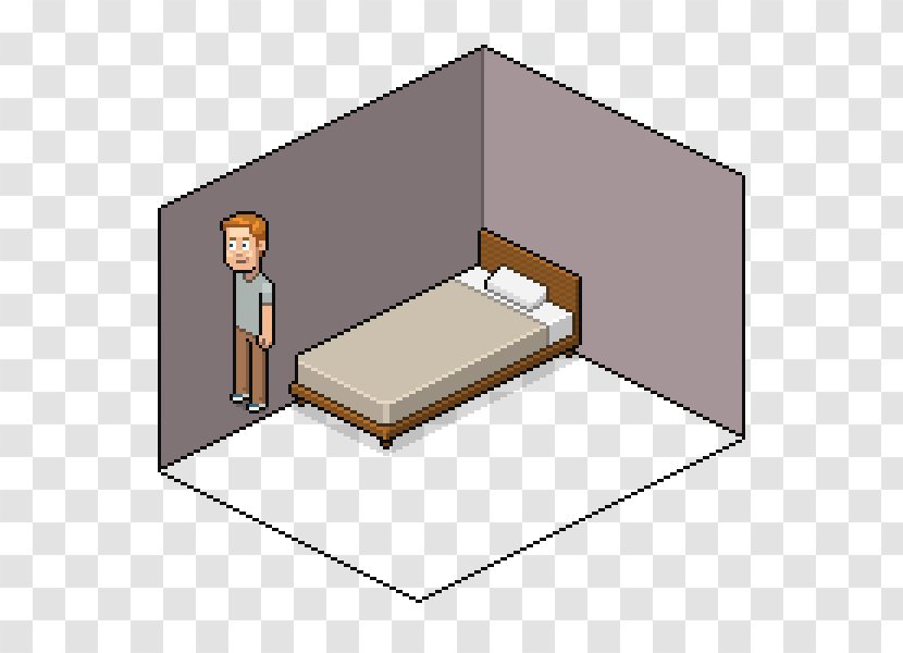 Bedroom Pixel Art House - Isometric Projection Transparent PNG
