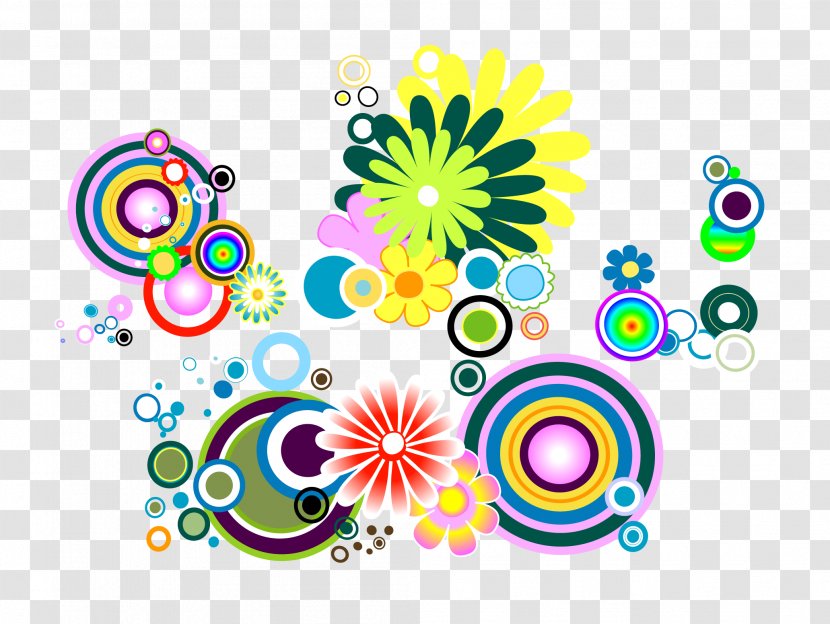 Flower Euclidean Vector Clip Art - Text - Colored Circles Pattern Transparent PNG