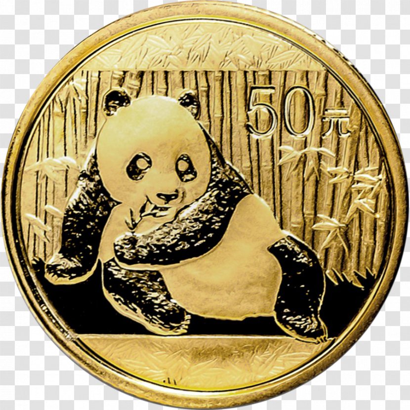Chinese Gold Panda Bullion Coin - Silver - Coins Transparent PNG