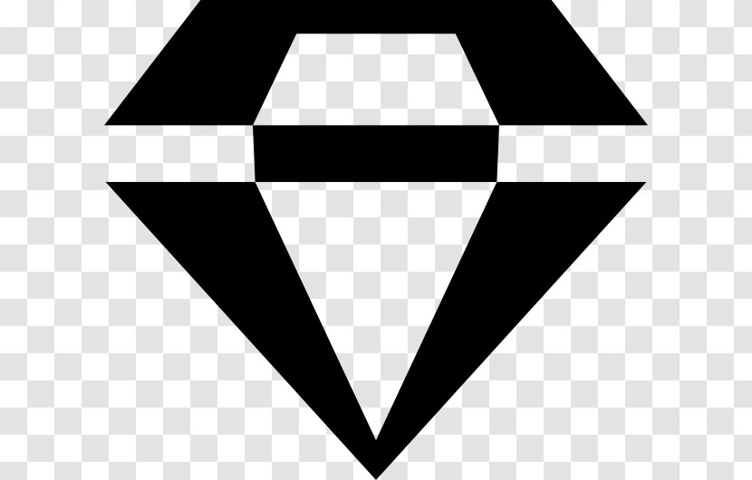 Gemstone Diamond Crystal - Monochrome Transparent PNG