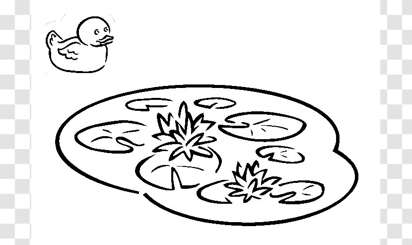 Baby Ducks Prepond School Clip Art - Black And White - Pond Cliparts Transparent PNG