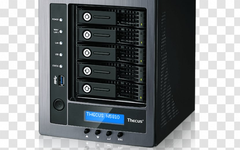 Intel Network Storage Systems Thecus N5810 NAS Desktop Ethernet Lan Black Server Data - Disk Array Transparent PNG