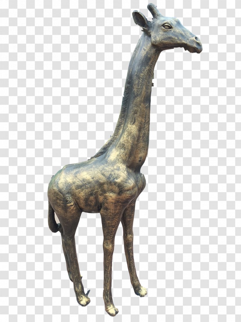 Giraffe Bronze Sculpture Statue - French Bulldog Transparent PNG