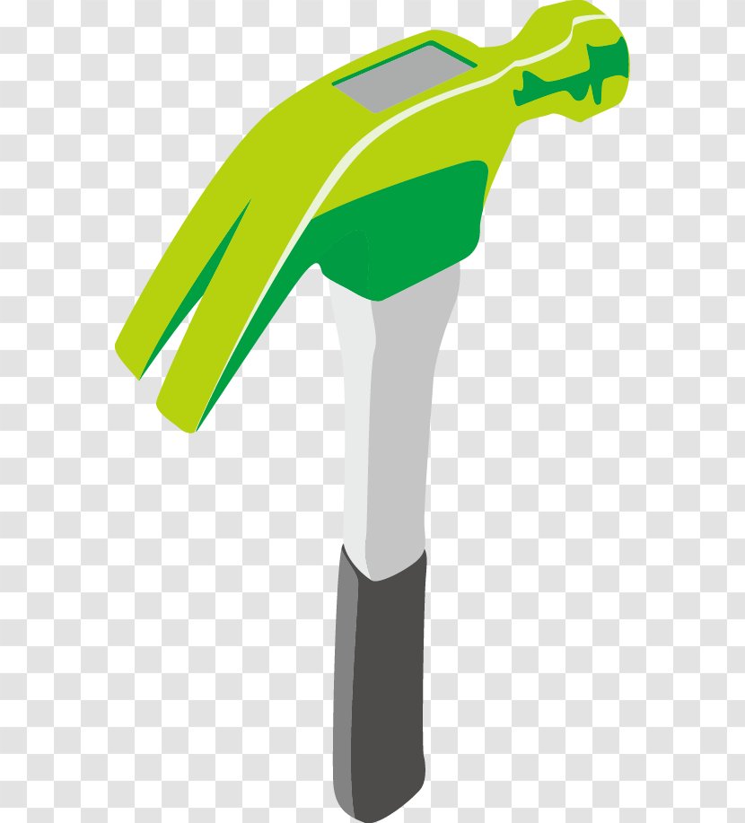 Hammer Tool - Grass - Cartoon Vector Transparent PNG