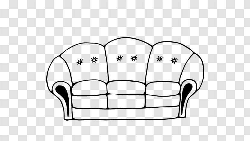 Couch Furniture Drawing Living Room Coloring Book - Silhouette - House Transparent PNG