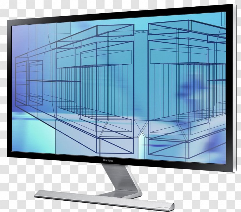 Computer Monitors 4K Resolution LED-backlit LCD Samsung U28D590D - Monitor Transparent PNG