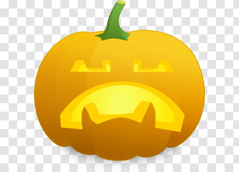 Jack-o'-lantern Sadness Clip Art - Winter Squash - Pumpkin Expression Transparent PNG