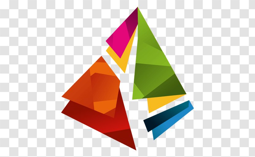 Logo Prism Graphic Design - Color - Colourful Triangles Number Transparent PNG